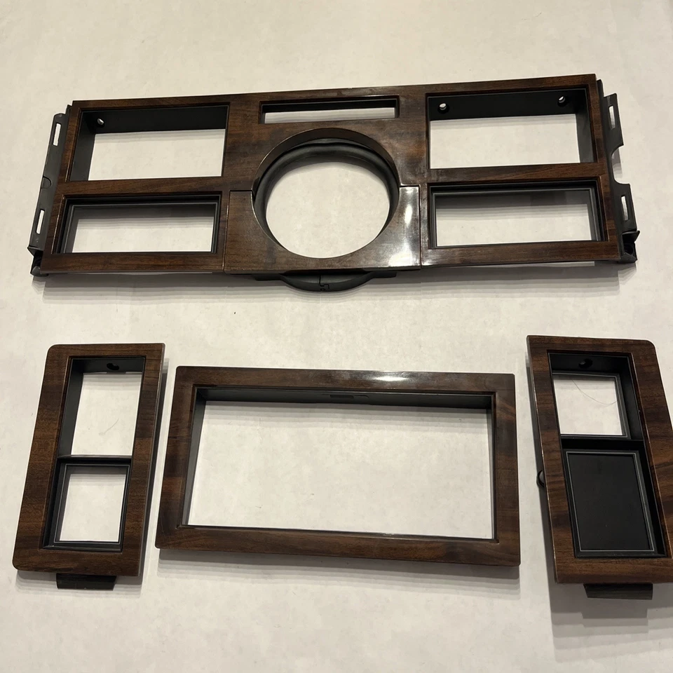89-93 Cadillac DeVille Fleetwood Dash Juego de paneles de moldura de madera OEM grano de madera oscuro Foto 1 de 4