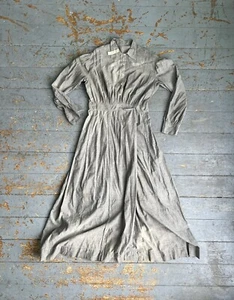 Antique Ca. 1900 Midwest Women Everyday Long Prairie Dress Original Repair - Picture 1 of 12