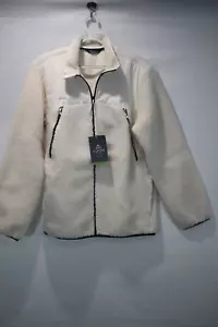 Giacca Pile Sherpa Uomo Design Alpino Bianco Taglia M - Foto 1 di 4
