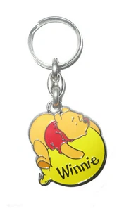 Disney WINNIE THE POOH BEAR ON YELLOW BALLOON Key Ring - Picture 1 of 1