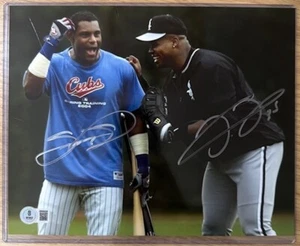 FRANK THOMAS SAMMY SOSA CHICAGO DUAL SIGNED AUTO 8X10 PHOTO BGS BAS AUTOGRAPHED - Imagen 1 de 4