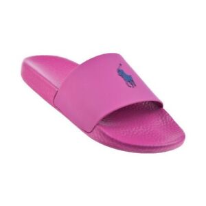 Size 11 Men's Polo Ralph Lauren Big Pony Slides Sandals Beach Pink Purple