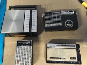 Vintage Transistor Radios – Set of 4-Parts only(National,Hilton,Philco,RealTone) - Picture 1 of 18