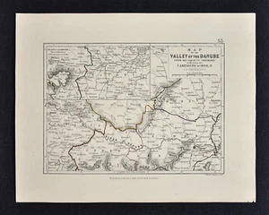 1855 Johnston Military Map Napoleon - Valley of the Danube 1808 Austria Germany - Picture 1 of 1