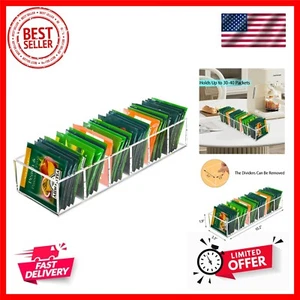 Tea Bag Organizer, Acrylic Tea Bag Holder, Clear Small Tea Packet Storage Box... - Picture 1 of 8