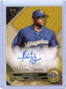 2017 Topps Triple Threads Lewis Brinson #RA-LB RC AUTO 17/25 BREWERS - Picture 1 of 2