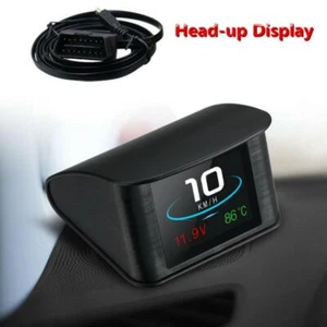Car Head Up Display Digital OBD2 Speedometer Fuel Consumption Temperature Gauge - Picture 1 of 12