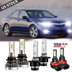 For Acura TSX 2009-2014 Combo HID/LED Headlight Hi/Lo Beam&Fog Light Bulbs KIT - Picture 1 of 11