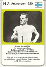 Paavo Nurmi - Olympic legend - Track and Field - 1968 German ASS collectors card