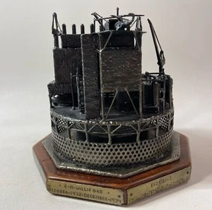 Phillips Petroleum Statue Metall Holzsockel ~ Carl Andersen Norwegen 1974 Steampunk - Bild 1 von 17