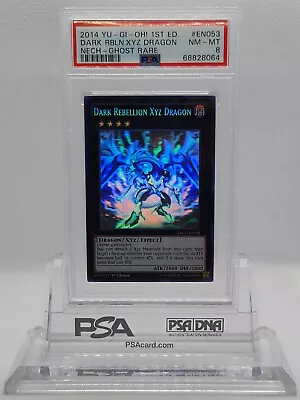 YUGIOH 1ST ED NECH-EN053 DARK REBELLION XYZ DRAGON GHOST PSA 8 NM-MINT #68828064 - Image 1 of 4