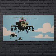 Happy Choppers Banksy Glass Print 140x70 Photo Wall Photo Home Decoration 