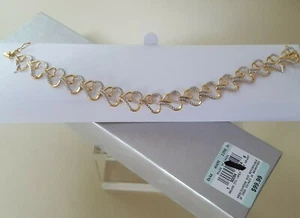 Armband, offene Lochherzen, Messing 2TG, goldfarben, MSPR 99€ - Neu in OVP - Bild 1 von 11