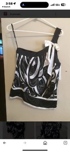 BEBE XS Women Silk One Shoulder Bow Blouse - Picture 1 of 5