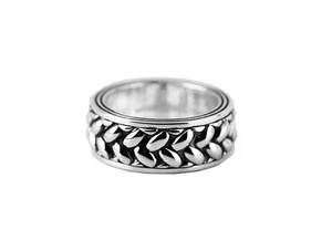 MONTBLANC vs YURMAN ST. SILVER "GRAINS DE RIZ" RING SIZE 11 NEW NO BOX ITALY - Picture 1 of 1
