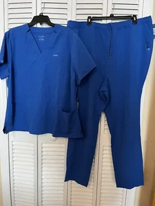NWT Jaanuu Scrub Set Top And Pants Size 2X Royal Blue~ Must See - Picture 1 of 6