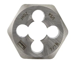 Irwin Hanson 7/16"-20NF High Carbon Steel SAE Hexagon Die, 9440 - Picture 1 of 7