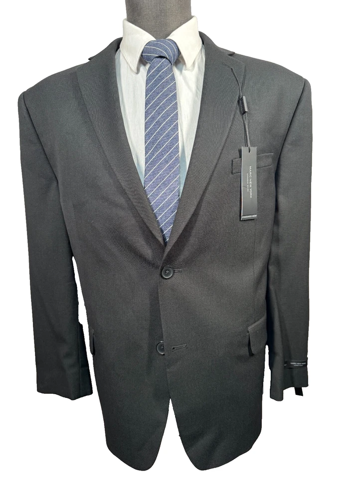 NUEVO MARC ANTHONY Hombres Negro ATHLETIC FIT ELÁSTICO Abrigo Deportivo Blazer Chaqueta 46S Foto 1 de 4