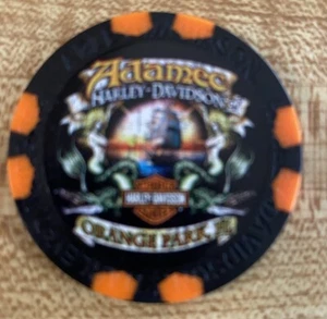 Adamec Harley Davidson orange schwarz Poker Chip orange Park Florida - Bild 1 von 2