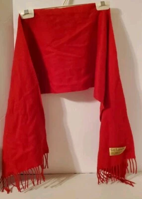Guy Laroche 100% Pure Cashmere Red Scarf One Size-Vintage  - Image 1 of 4