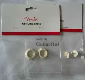 Fender Strat S-1 Volume Switch Knobs and Caps Parchment 0059267049 0059266049 - Picture 1 of 2