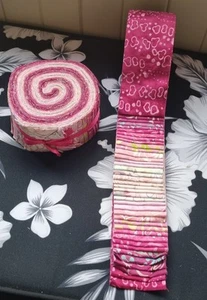 Jelly Roll Batik Pretty Pink Colour tonings. - Picture 1 of 7