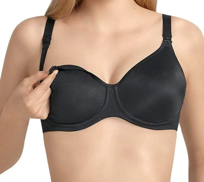 Sujetador de lactancia Anita 5068 sin costuras con aros para mujer, negro, 34E Foto 1 de 4