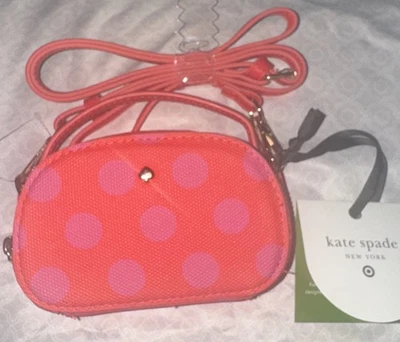 Kate Spade x Target Polka Dot Mini Crossbody Bag Pink Red Adjustable Strap NWT - Image 1 of 4