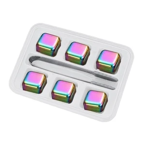4/6/8Pcs Reusable Steel Cooling Ice Cubes For Whiskey Rum And Bar Accessories - Picture 1 of 11