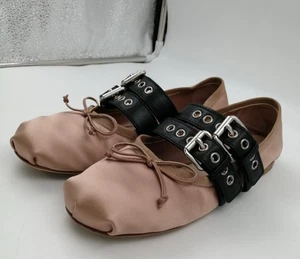 MIU MIU Nappa Leather Ballerinas Shoes – Size 37 USED - Picture 1 of 18