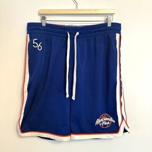 Vintage 90er Y2K Abercrombie & Fitch blau orange Loopstitch Basketball Shorts – Large - Bild 1 von 4