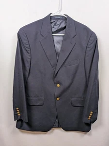 Chaps Ralph Lauren Navy Blazer Mens 44R Gold Buttons Sport Jacket USA Prep Flaw - Bild 1 von 11