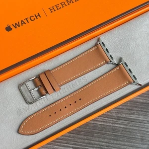Apple Watch Hermès Simple Tour bracelet cuir doré 42 mm, 41 mm, 40 mm excellent état ! - Photo 1 sur 9