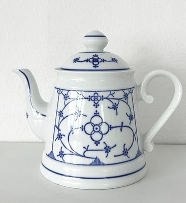 Bareuther Bavaria Germany Vintage Teekanne 800ml Indisch Blau Strohblume - Bild 1 von 2