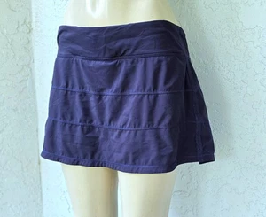 Gonna Lululemon Pace Rival blu navy a strati 4 vie elasticizzata pantaloncino integrato taglia 12 - Foto 1 di 7