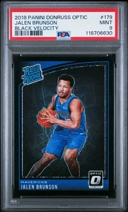 2018 PANINI DONRUSS OPTIC #179 JALEN BRUNSON BLACK VELOCITY /39 PSA 9 - Picture 1 of 2