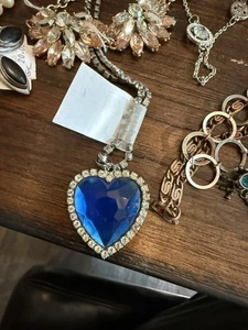 Collar corazón azul estrás - Imagen 1 de 1