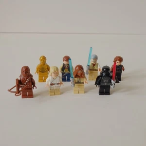 Authentic LEGO Minifigure Lot of 8 Star Wars Jedi, Darth Vader, Chewbacca, C-3PO - Picture 1 of 12