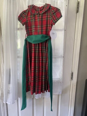 Nuevo con etiquetas Vestido de Navidad Funtasia Too a Cuadros Talla 7 con Cuello y Faja Peter Pan Foto 1 de 4