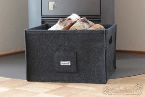 Cesta de chimenea cesta de madera cesta de horno cesta de fieltro cesta de leña cesta de leña chimenea básica EXCELENTE - Imagen 1 de 5