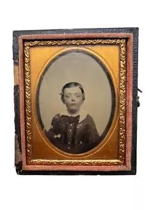 Fotografia di bambino antico vittoriano 1800 dagherrotipo - Foto 1 di 6