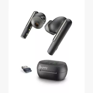 Poly Voyager Free 60+ UC Bluetooth USB-A, Touchscreen Charge Case, Teams, Black - Picture 1 of 8