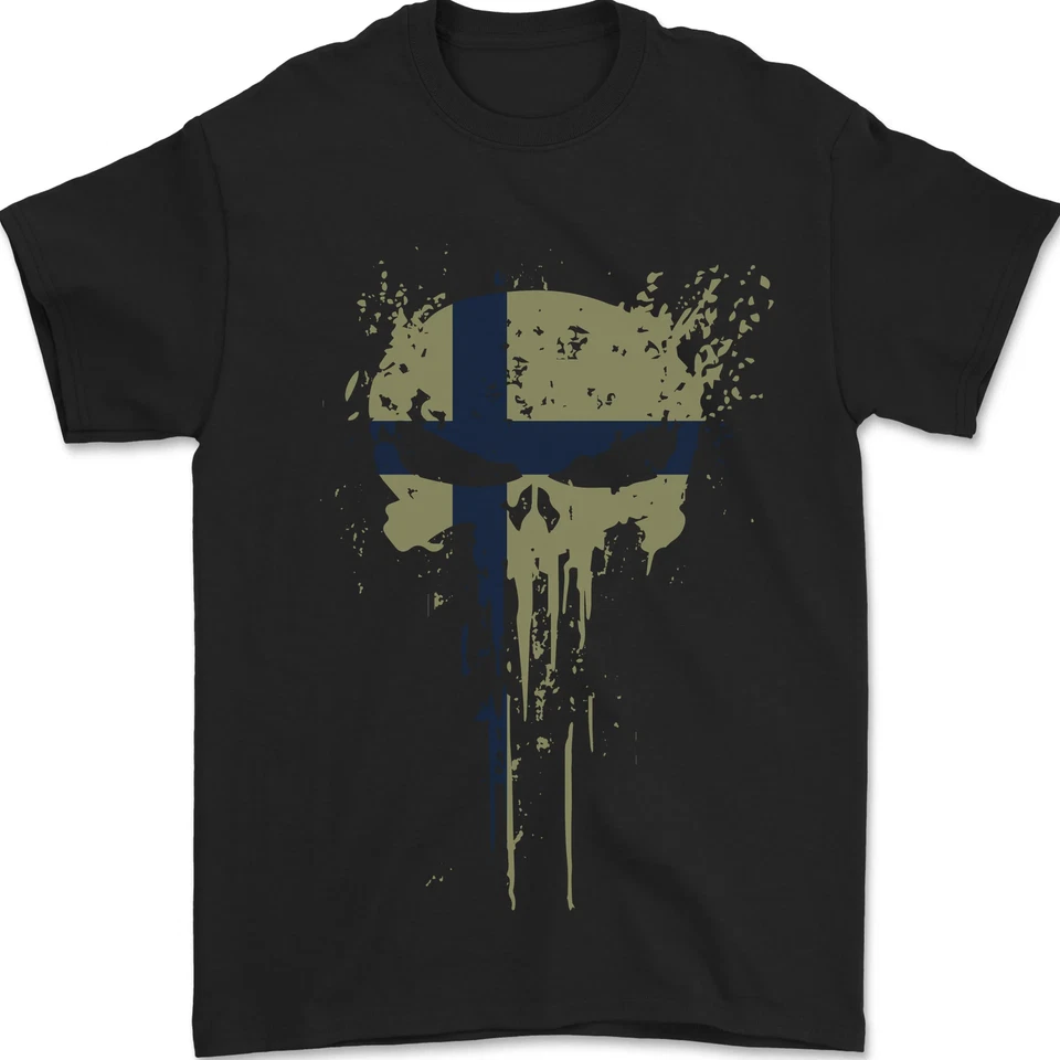 Maglietta Da Uomo Per Bodybuilding In Cotone 100% Con Teschio Ucraino - Immagine 1 di 1