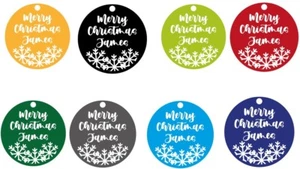 Personalised Christmas BAUBLE vinyl sticker / KEY RING vinyl sticker - Picture 1 of 12