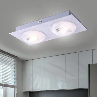 Plafoniera Luce da Parete Corridoio Satinato 2 Fiamma LED Lunghezza 22cm - Immagine 1 di 4