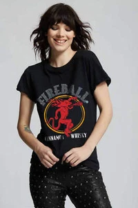 Recycled Karma "Fireball" Rhinestone Design Graphic T-Shirt in Black Multi NWT - Picture 1 of 4