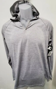 Starter Women's Long Sleeve Hooded Henley Color Gray Size L NWT - Picture 1 of 6