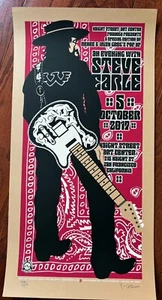 2017 Gary Houston Steve Earle Waylon Jennings Concert Poster #22/150 Sold Out! - Picture 1 of 2