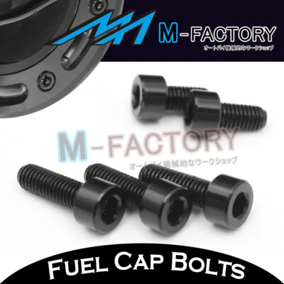 Black Billet CNC Gas Fuel Cap Bolts Fit Ninja 650R 06-16 06 07 08 09 10 11 12 13 - Imagem 1 de 3