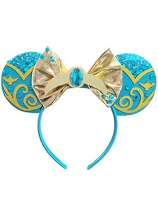 NEW Disney PRINCESS JASMINE Ears Hat ALADDIN Mickey AQUA Headband GENIE LAMP - Picture 1 of 5